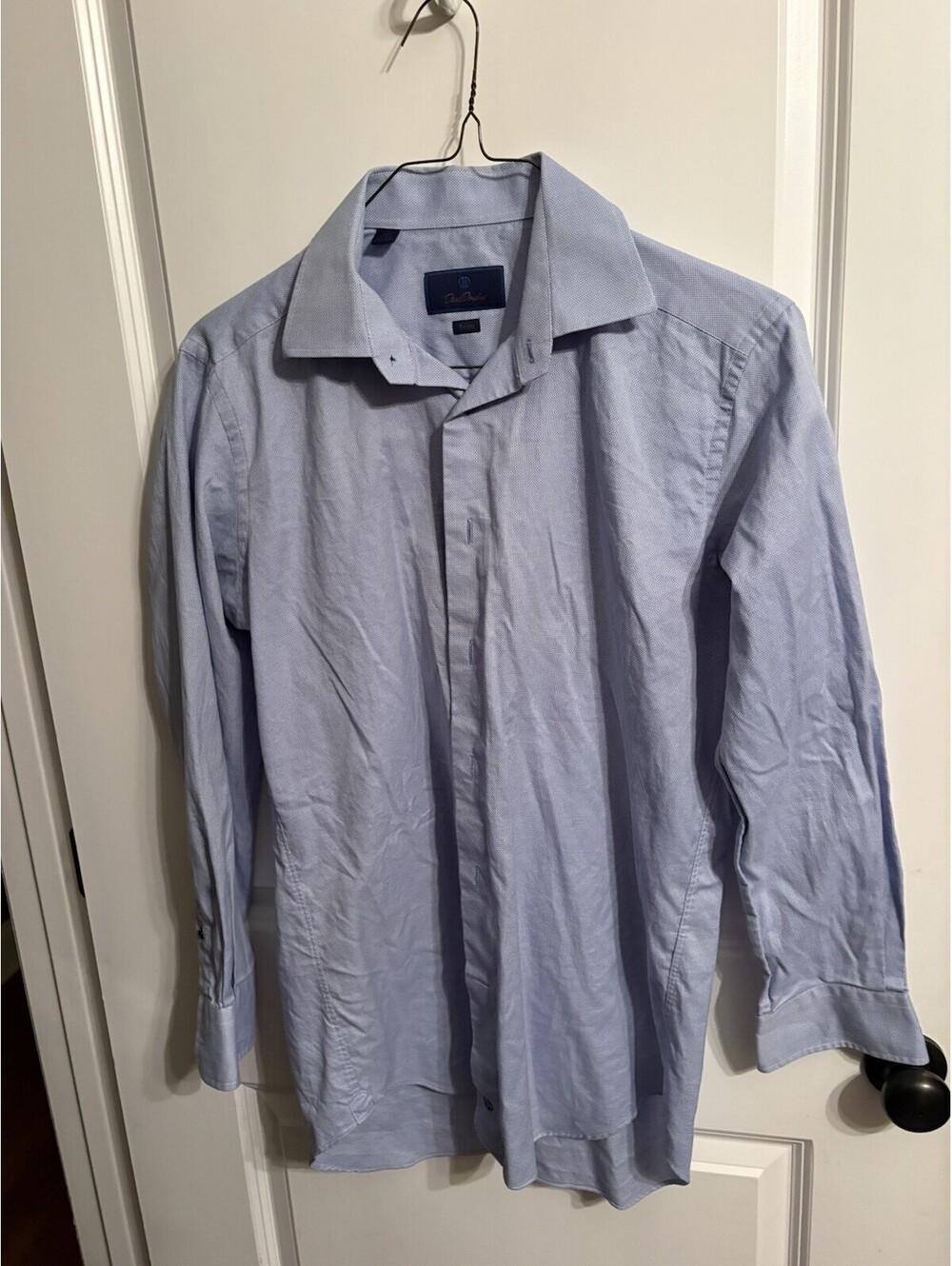 David Donahue Shirt Mens 16-32/33 Trim Fit Dress Button Front